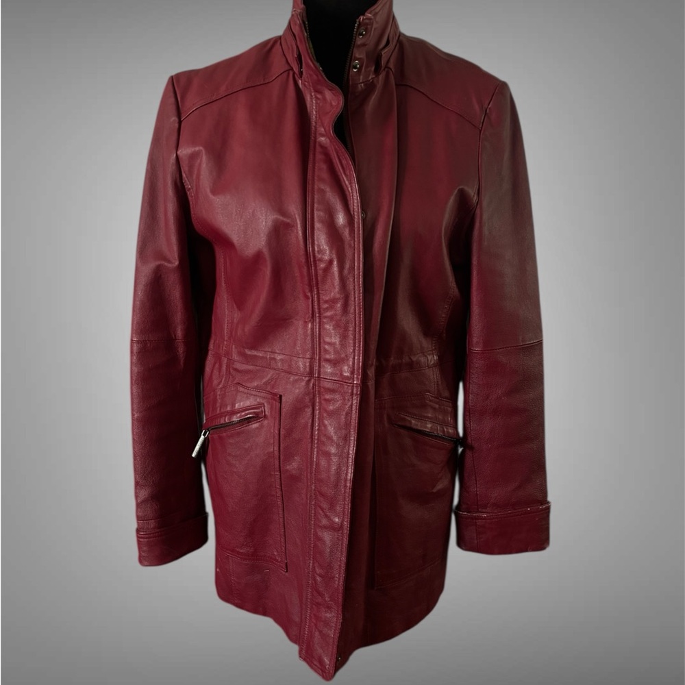 Vintage Phase Two Women's burgundy Leather Jacket